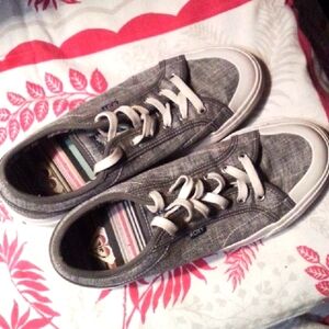 Roxy Denim Gray Sneakers Size 10 Women's